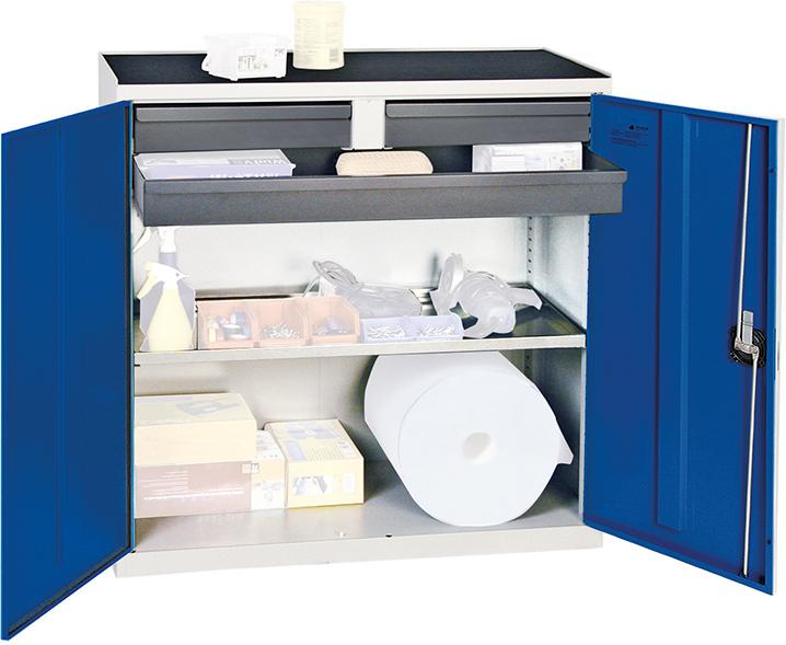 Materialschrank 3000 1000x1000x500 gr/bl 2SL Materialschrank 3000 1000x1000x500 gr/bl 2SL