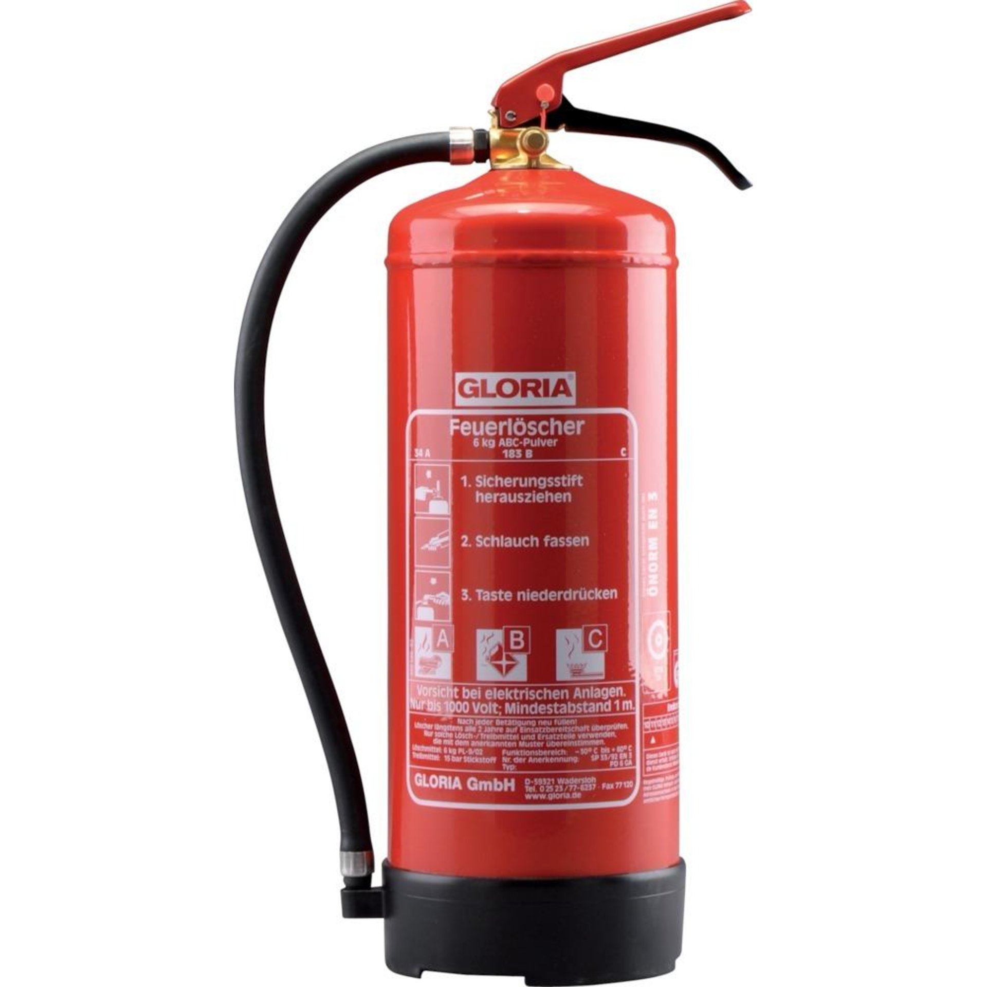 Artikelhauptbild Feuerlöscher PD6 GA, Inhalt 6 Kg, für Brandklassen A,B,C, mit Wandhalter