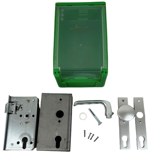 SET 2 Schlossgehäuse im Kasten F1 Drücker/Knopf