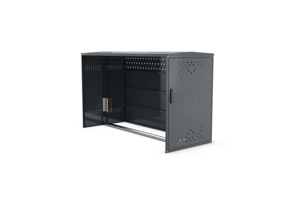 Anbausatz Bike Box 1G mit Seitenwand, RAL7016