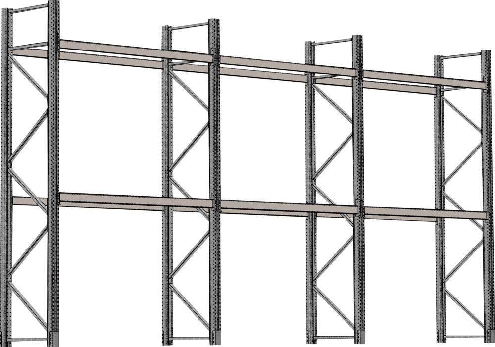 Palettenregal verzinkt 3 Felder á 1825 mm H 4500xT 1100mm 12 Holme 2000 kg Palettenregal verzinkt 3 Felder á 1825 mm H 4500xT 1100mm 12 Holme 2000 kg