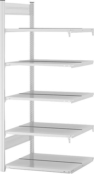 Anbauregal zerlegt HKA 17607 DA, 5 Böden 1750x600x750mm lichtgrau