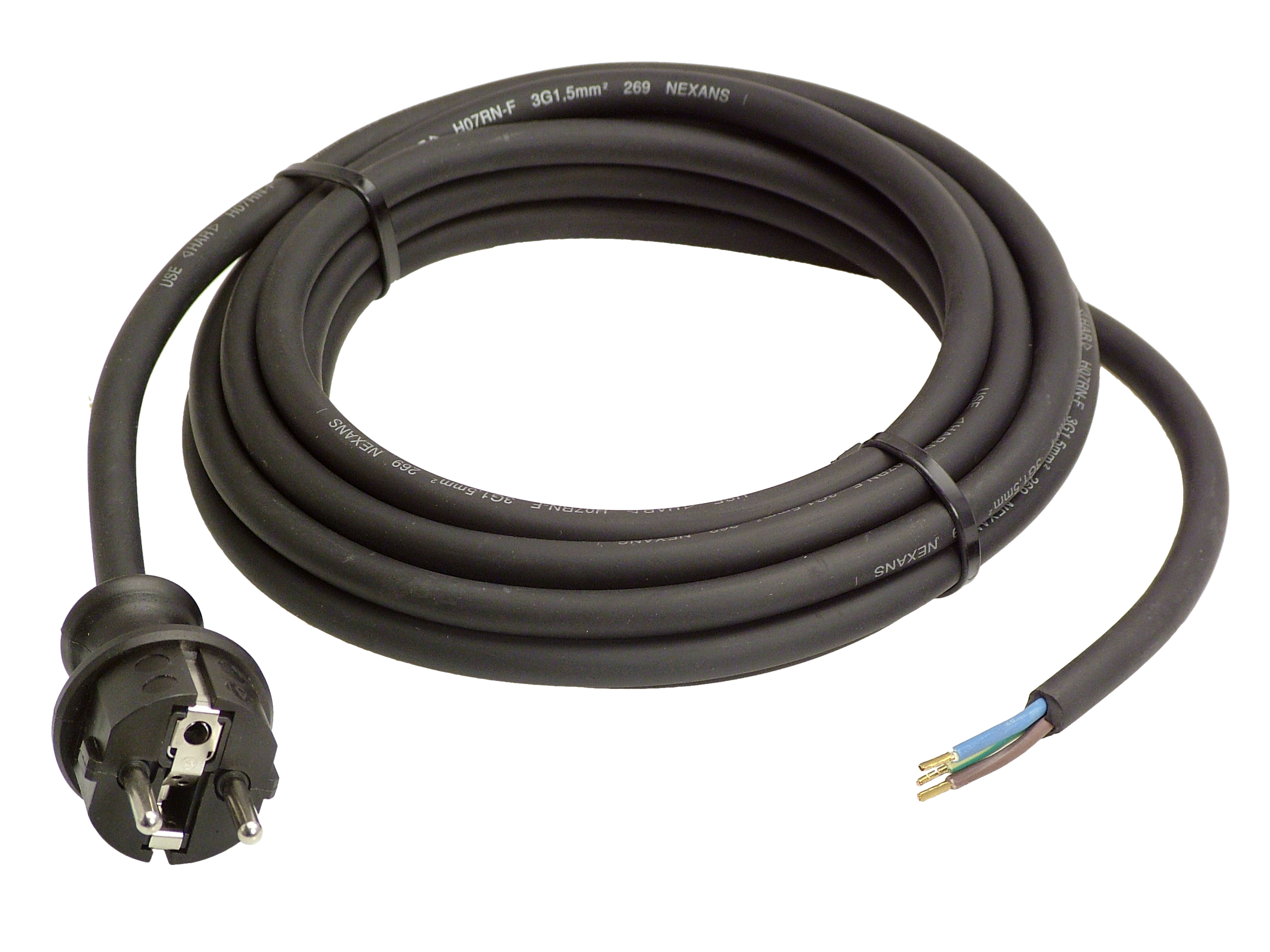 Gummi-Anschlussleitung 4,5m, sw