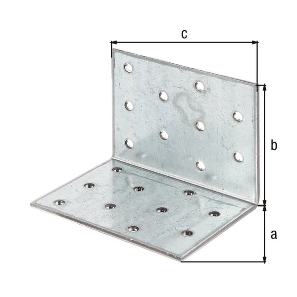 Lochplattenwinkel, sendzimirverzinkt, TxHxB 60x60x80 mm