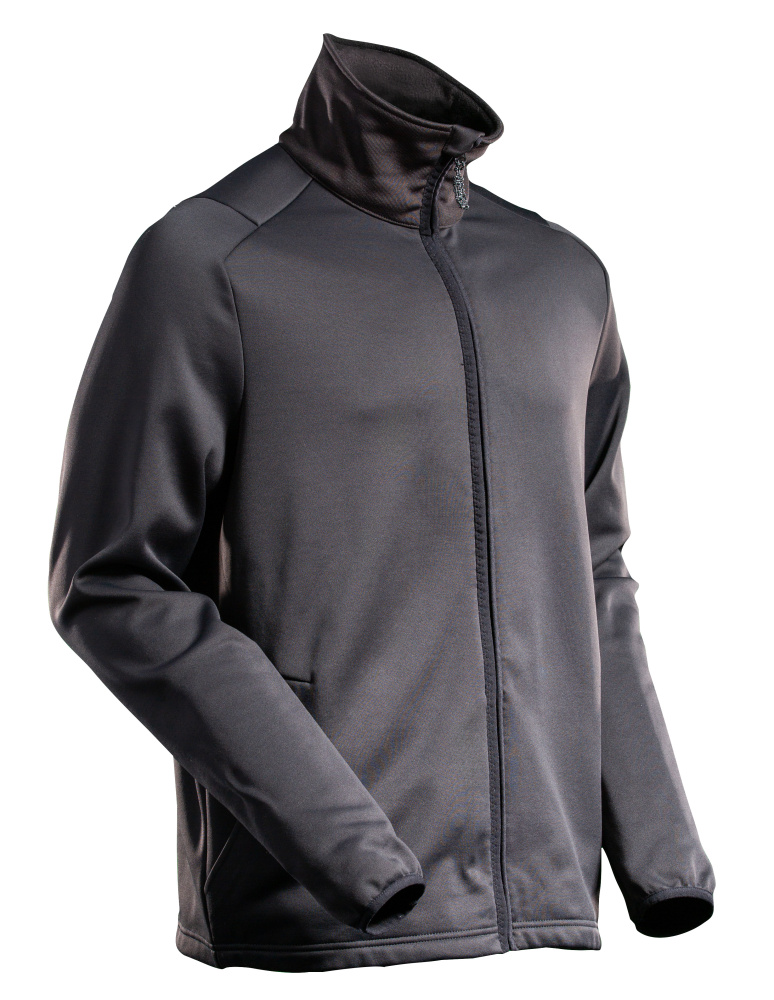Fleecepullover mit Reißverschluss Microfleecejacke Größe 3XL, schwarz